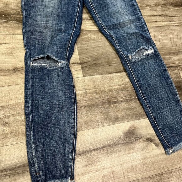 One By One Teaspoon High Waist Freebird II Distressed Skinny Jeans Blue Size 24 - Picture 4 of 10